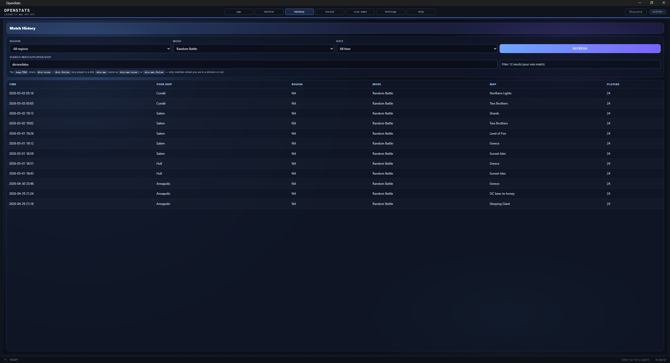 History tab